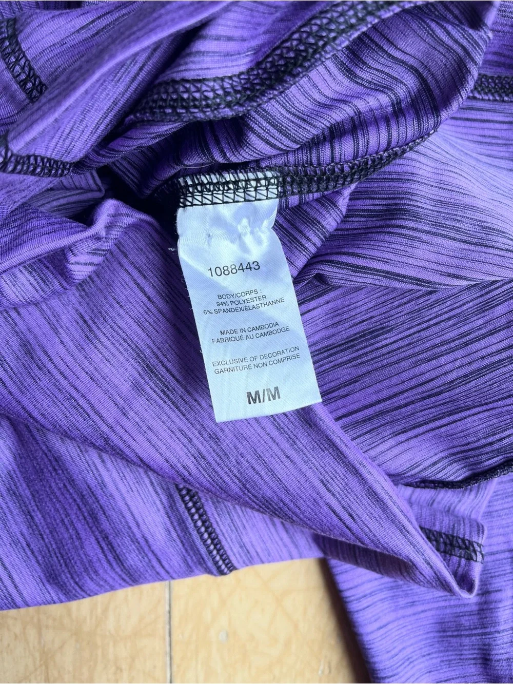 Champion Purple Long Sleeve Lightweight Hooded Performance Top Size Medium - Picture 5 of 7